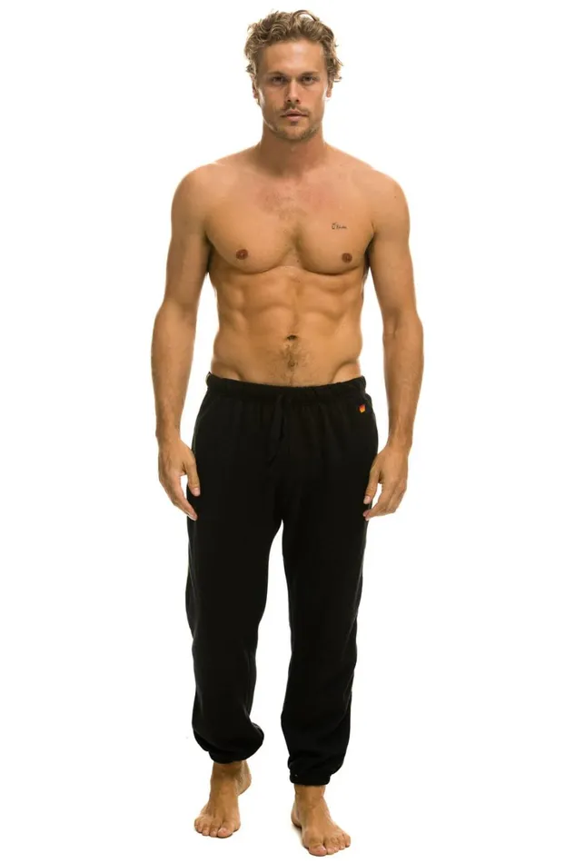 Men Bottoms Aviator Nation CHEETAH STRIPE SWEATPANTS 8211 BLACK CHEETAH Men Bottoms Aviator Nation CHEETAH STRIPE SWEATPANTS 8211 BLACK CHEETAH