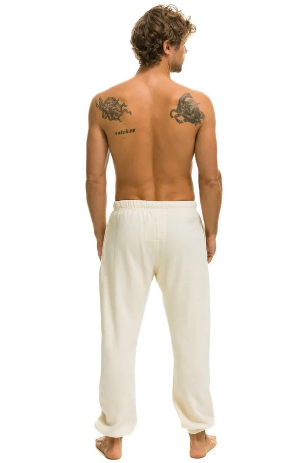 Men Bottoms Aviator Nation LOGO SWEATPANTS 8211 VINTAGE WHITE
