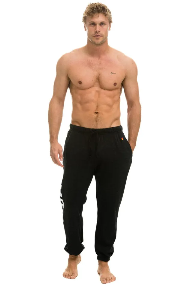 Men Bottoms Aviator Nation SURF MENS SWEATPANTS 8211 BLACK