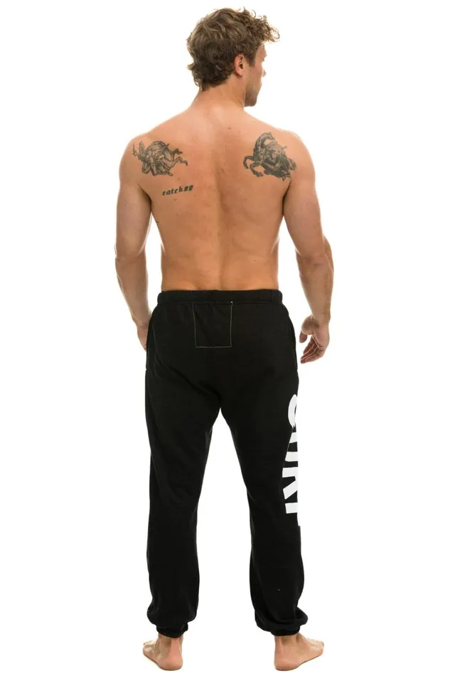 Men Bottoms Aviator Nation SURF MENS SWEATPANTS 8211 BLACK