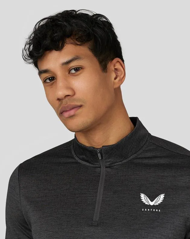 Men Castore Tops Active Long Sleeve Marl Quarter Zip 8211 Gunmetal
