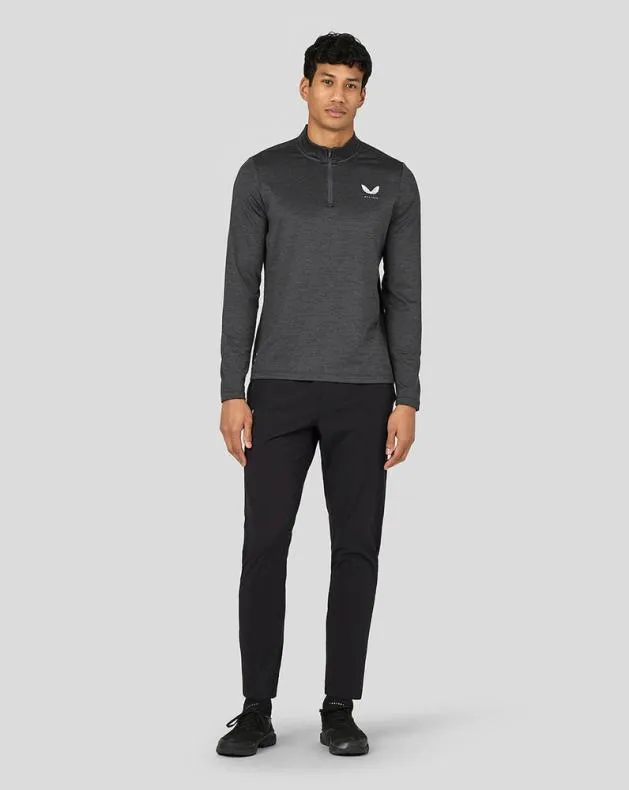 Men Castore Tops Active Long Sleeve Marl Quarter Zip 8211 Gunmetal