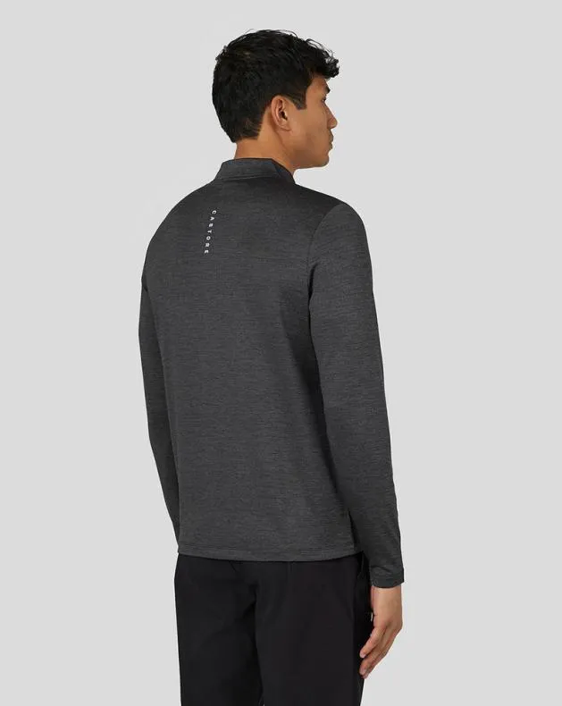 Men Castore Tops Active Long Sleeve Marl Quarter Zip 8211 Gunmetal