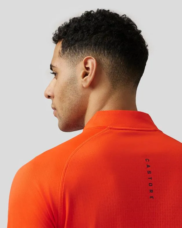 Men Castore Tops Adapt Quarter Zip Top 8211 Deep Orange
