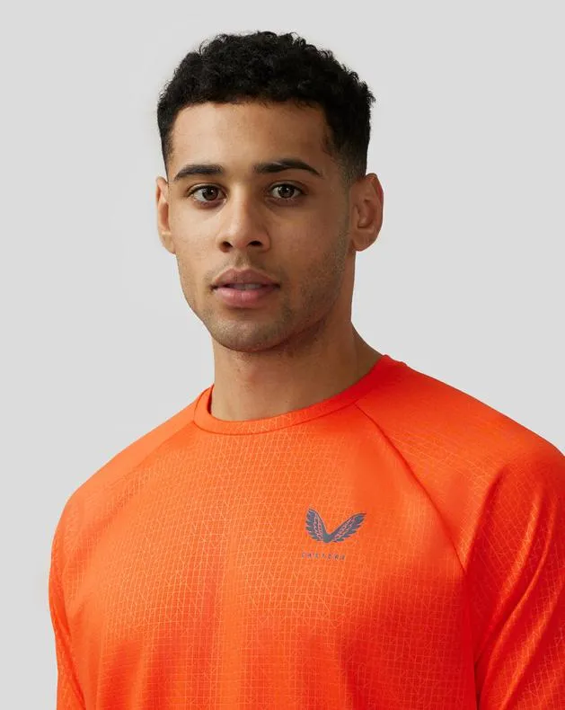 Men Castore Tops Adapt Short Sleeve Printed T Shirt 8211 Orange