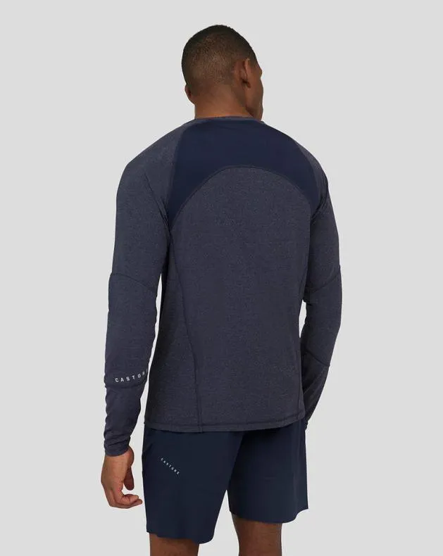 Men Castore Tops Anatomic Mesh Mix Panel Training Tee 8211 Navy
