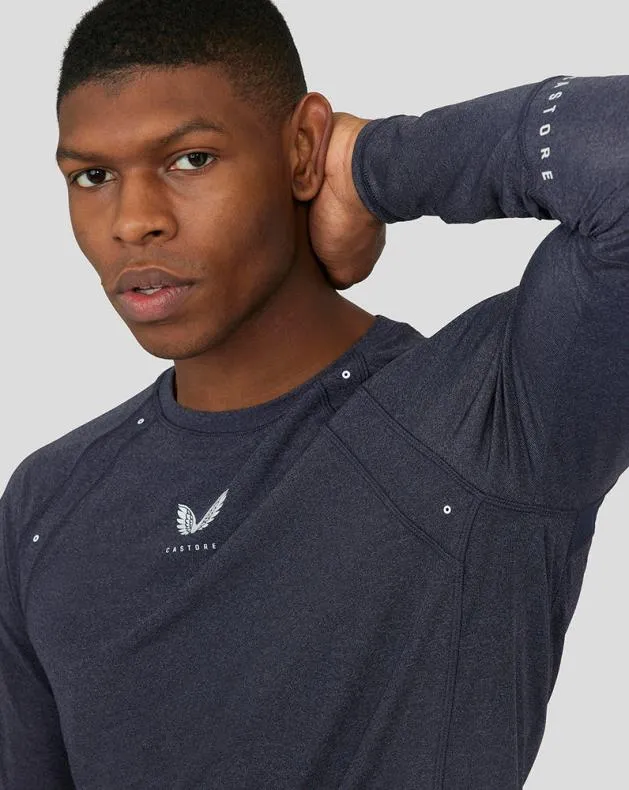 Men Castore Tops Anatomic Mesh Mix Panel Training Tee 8211 Navy