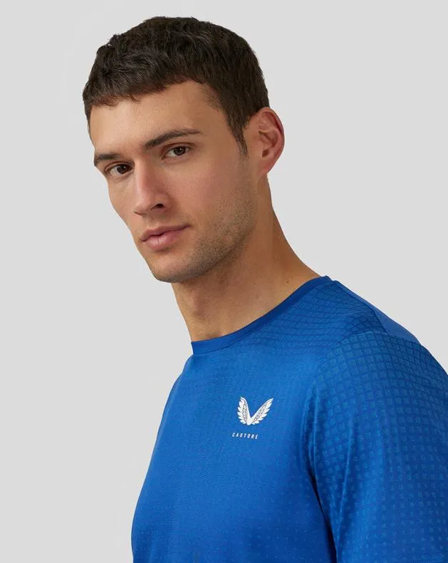 Men Castore Tops Flow Short Sleeve Knit TShirt 8211 Royal Blue