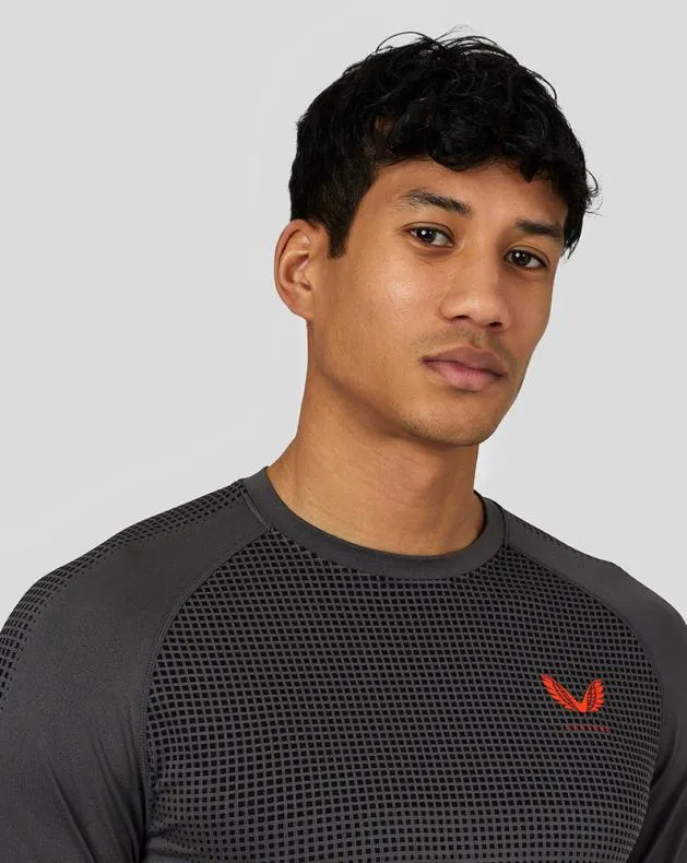 Men Castore Tops Flow Training TShirt 8211 Gunmetal
