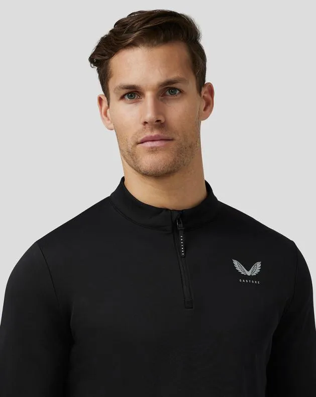 Men Castore Tops Golf Club Classic Quarter Zip Top 8211 Black