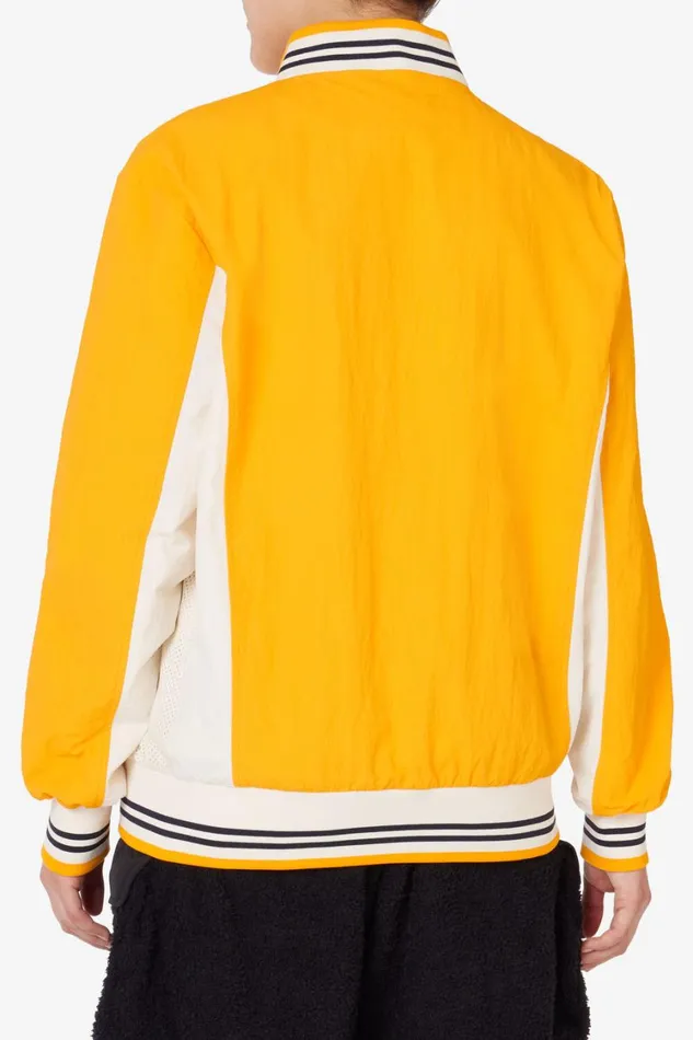 Men Coats and Jackets Fila Crinkled Settanta Jacket 720 Yellow White