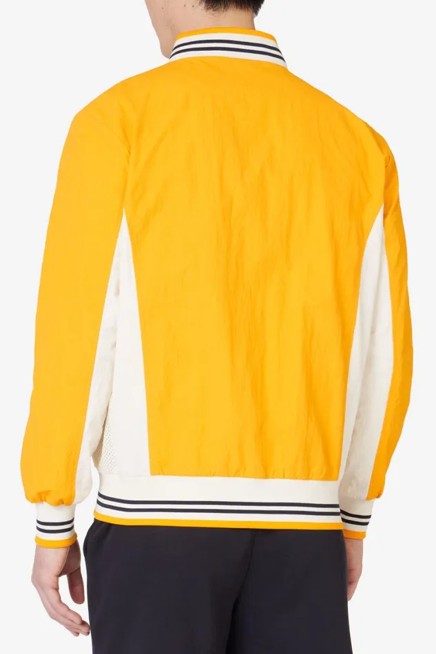 Men Coats and Jackets Fila Crinkled Settanta Jacket 720 Yellow White