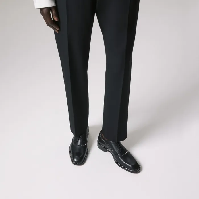 Men Cocoriclou Derbies 8211 Calf Leather 8211 Black Christian Louboutin Buckles and Laceups