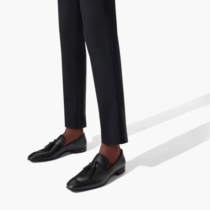 Men Dandelion Tassel Loafers 8211 Calf Leather 8211 Black Christian Louboutin Loafers and Moccasins