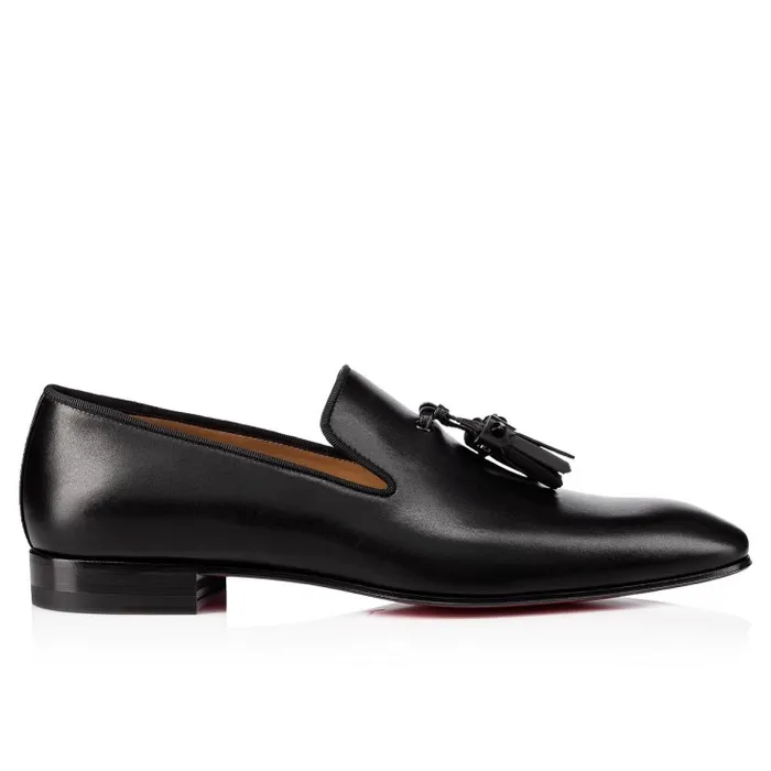 Men Dandelion Tassel Loafers 8211 Calf Leather 8211 Black Christian Louboutin Loafers and Moccasins