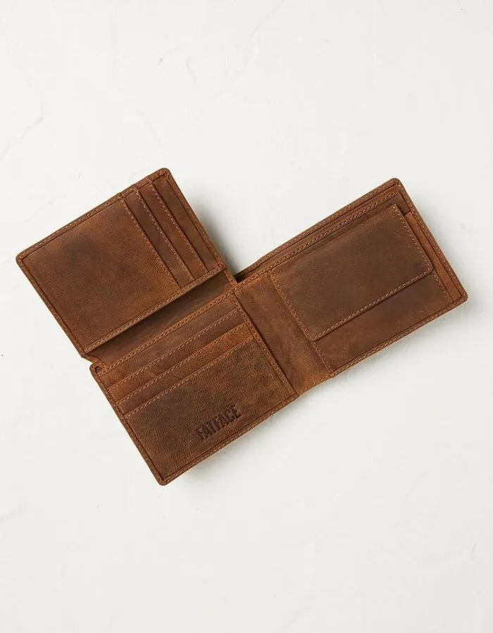 Men FatFace Bags and Wallets Foldover Nubuck Wallet Washed Tan