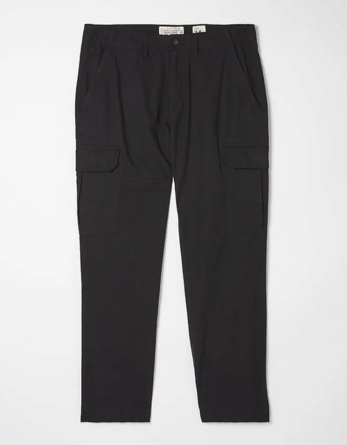 Men FatFace Pants and Chinos Corby Ripstop Cargo Trousers Washed Black