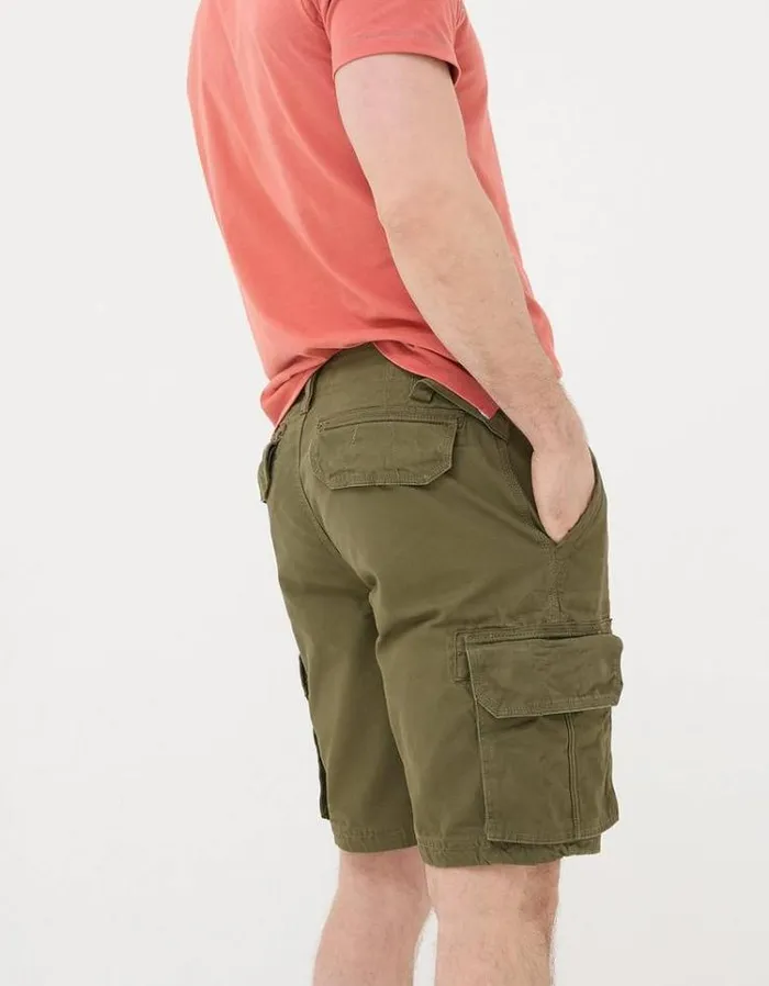 Men FatFace Shorts Breakyard Organic Cotton Cargo Shorts Khaki Green