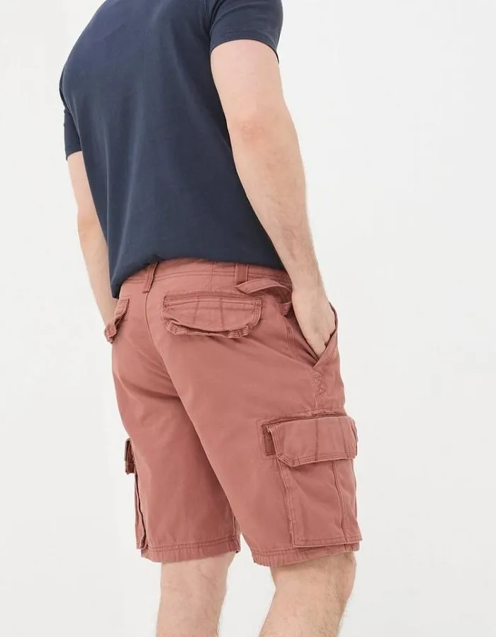 Men FatFace Shorts Breakyard Organic Cotton Cargo Shorts Washed Red