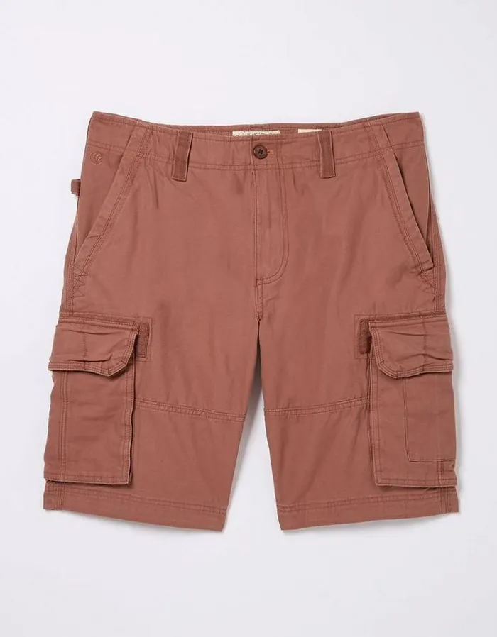 Men FatFace Shorts Breakyard Organic Cotton Cargo Shorts Washed Red