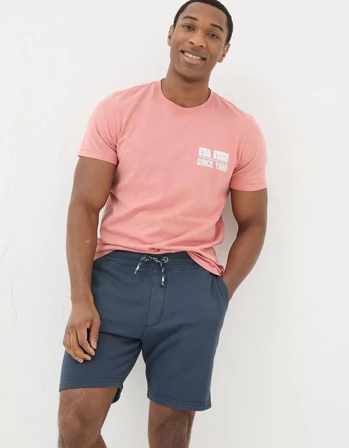 Men FatFace Shorts Cambourne Jersey Shorts Navy