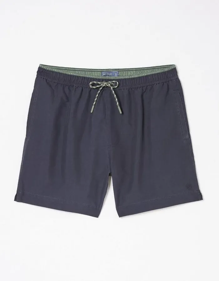 Men FatFace Swimwear Trevose Plain Swim Shorts Navy