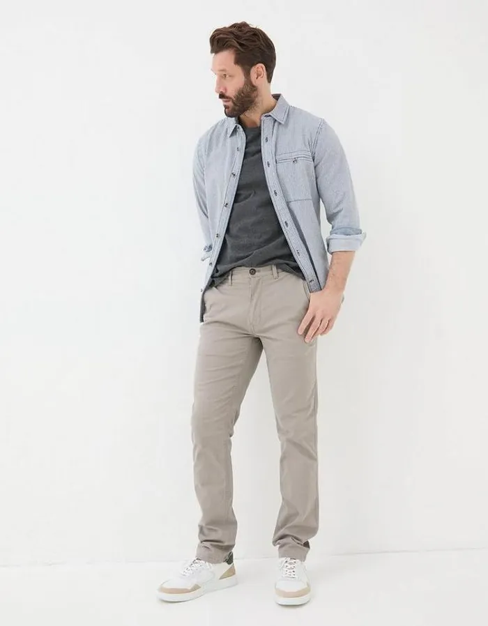 Men FatFace Tall Collection Heyshott Slim Chinos Light Grey