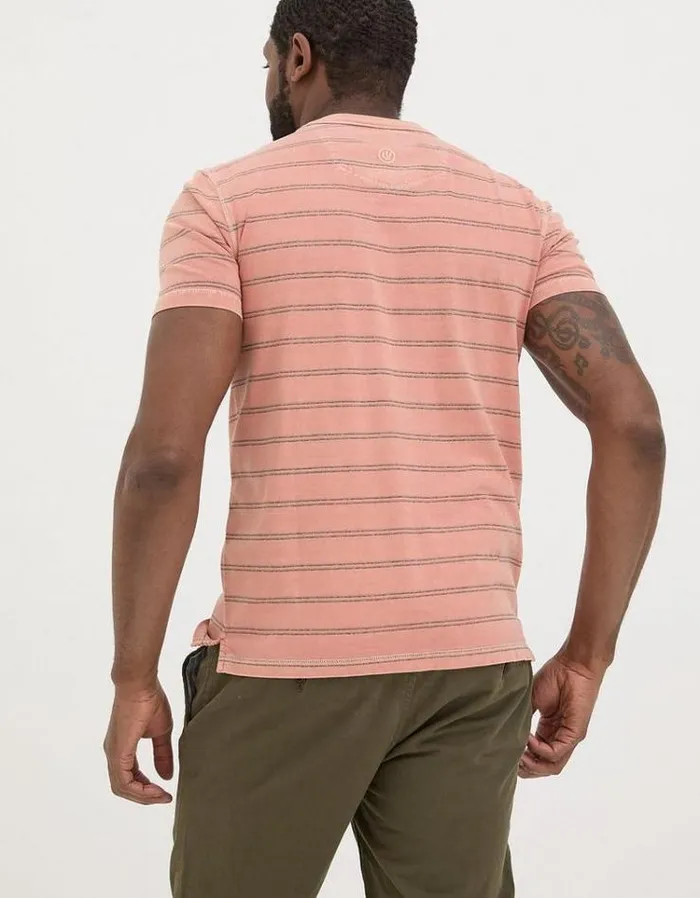 Men FatFace Vacation Shop Ellesmere Stripe TShirt Light Orange