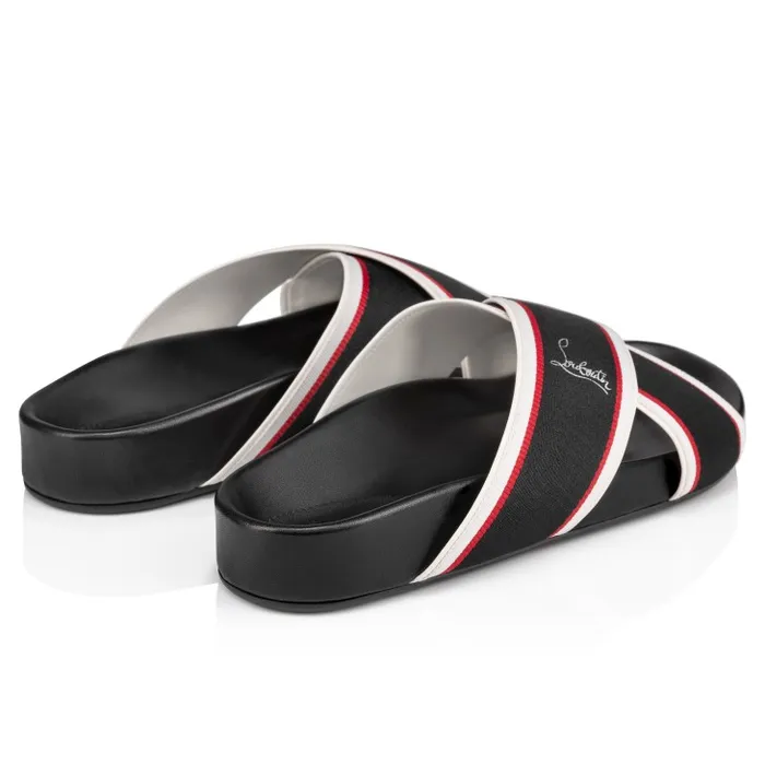Men Hot Cross Bizz Mules 8211 Ribbon And Nappa Leather 8211 Black Christian Louboutin Sandals and Espadrilles
