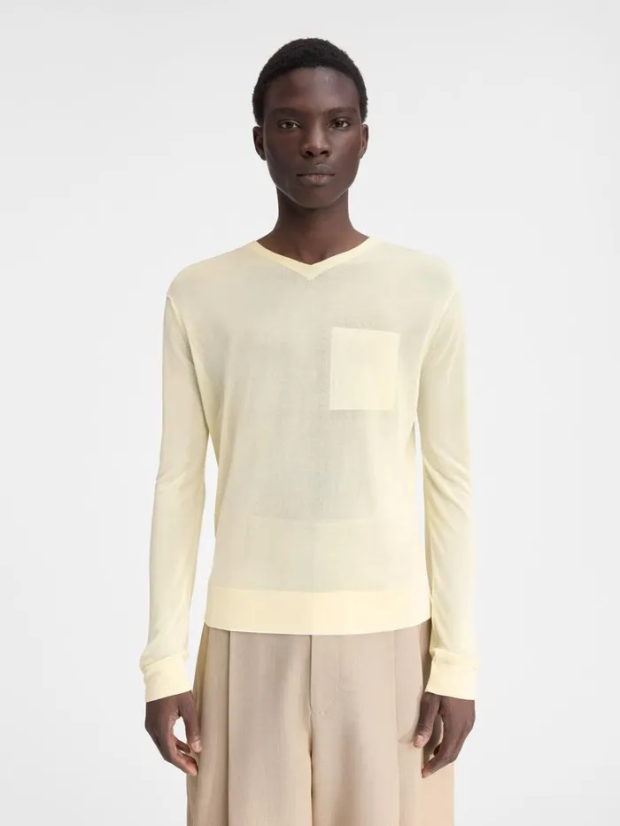 Men Knits JACQUEMUS The Paseo Knit Light Yellow Men Knits JACQUEMUS The Paseo Knit Light Yellow