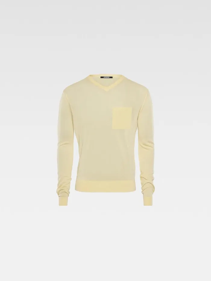 Men Knits JACQUEMUS The Paseo Knit Light Yellow Men Knits JACQUEMUS The Paseo Knit Light Yellow