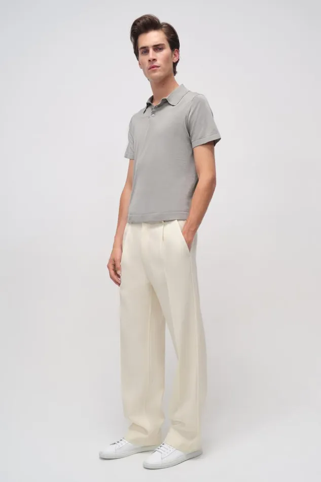 Men Knitwear Jonathan Simkhai Barron Polo Gray Polo Shirt Men Knitwear Jonathan Simkhai Barron Polo Gray Polo Shirt