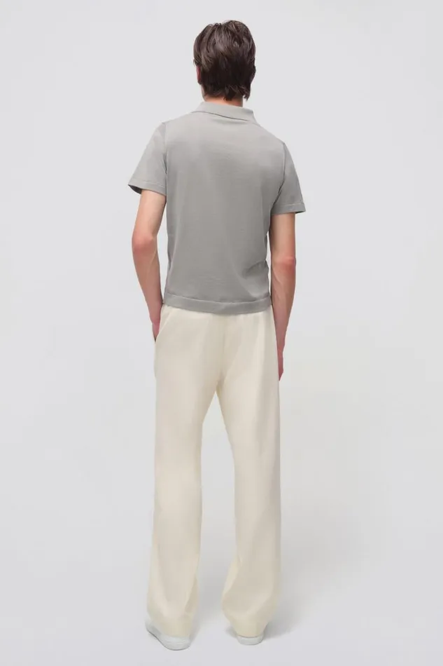 Men Knitwear Jonathan Simkhai Barron Polo Gray Polo Shirt Men Knitwear Jonathan Simkhai Barron Polo Gray Polo Shirt