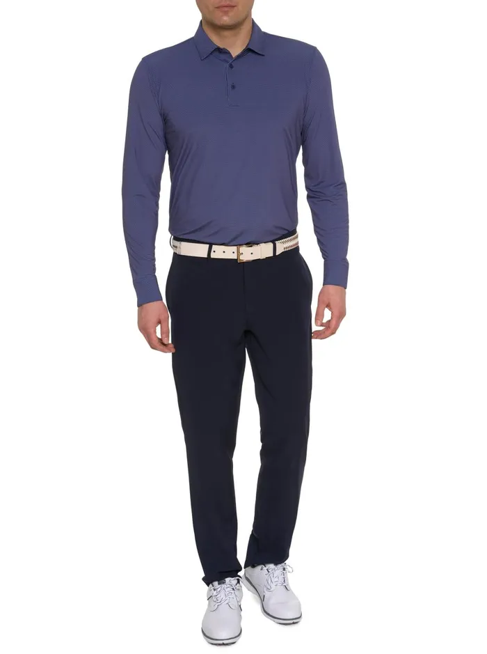 Men Long Sleeve Button Down Shirts Robert Graham ALASTOR LONG SLEEVE PERFORMANCE POLO Light Blue