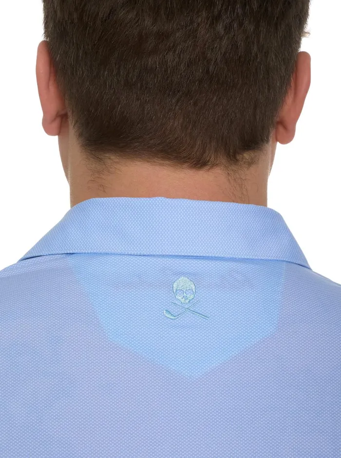 Men Long Sleeve Button Down Shirts Robert Graham ALASTOR LONG SLEEVE PERFORMANCE POLO Light Blue