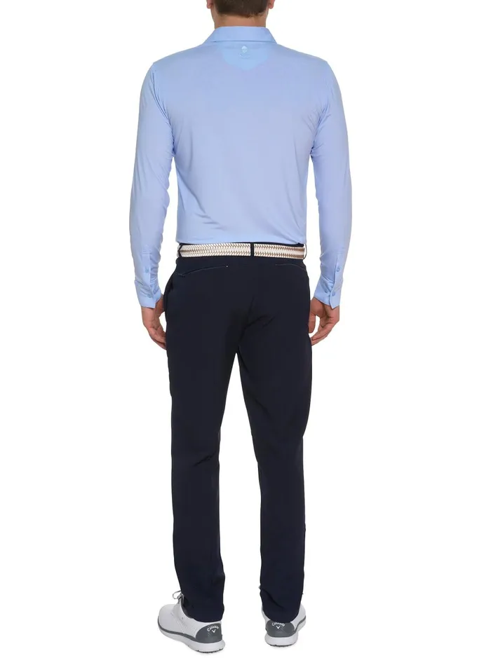 Men Long Sleeve Button Down Shirts Robert Graham ALASTOR LONG SLEEVE PERFORMANCE POLO Light Blue