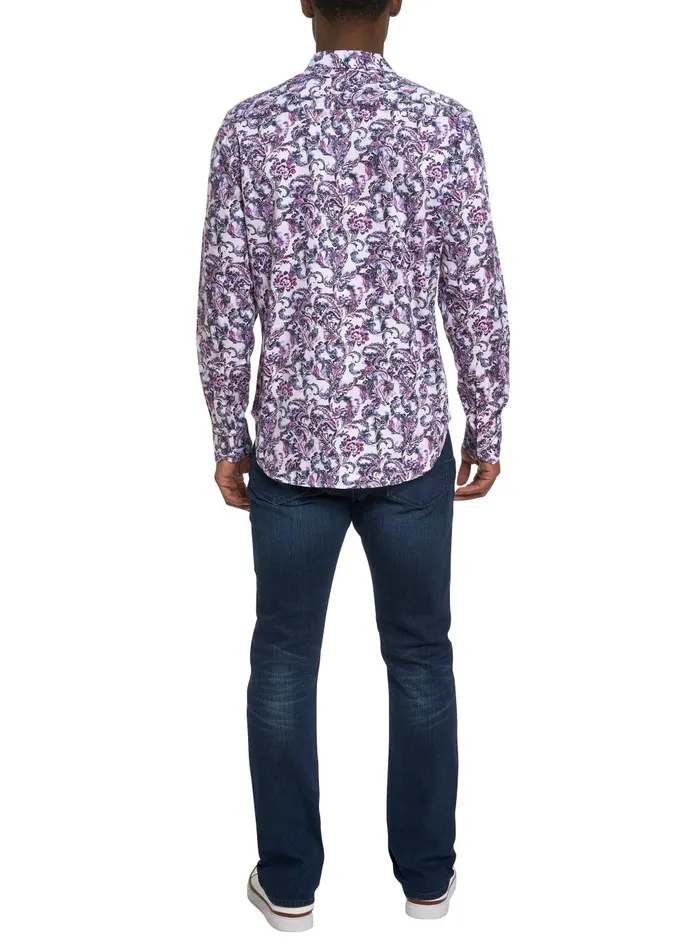Men Long Sleeve Button Down Shirts Robert Graham CICCIO LONG SLEEVE BUTTON DOWN SHIRT BIG Wine