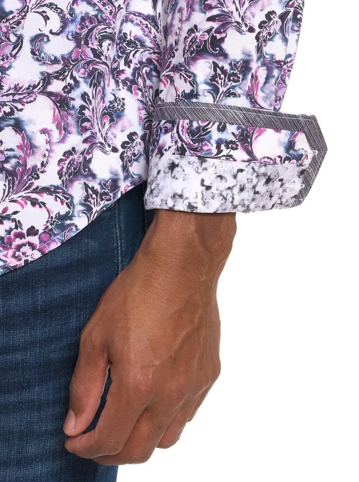 Men Long Sleeve Button Down Shirts Robert Graham CICCIO LONG SLEEVE BUTTON DOWN SHIRT Wine