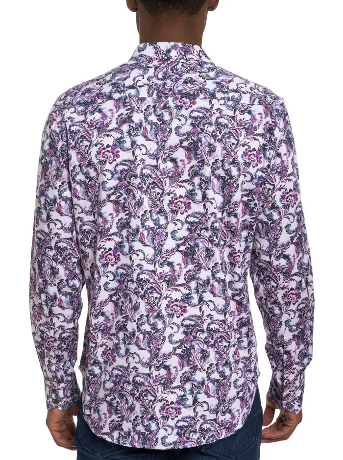 Men Long Sleeve Button Down Shirts Robert Graham CICCIO LONG SLEEVE BUTTON DOWN SHIRT Wine