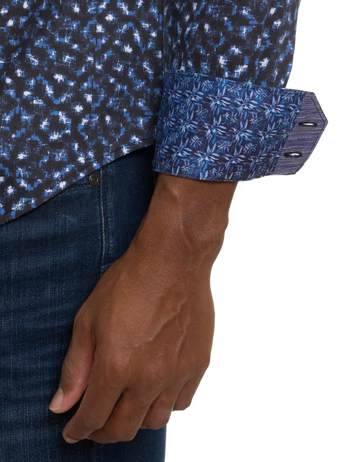 Men Long Sleeve Button Down Shirts Robert Graham CLIFTON LONG SLEEVE BUTTON DOWN SHIRT Blue