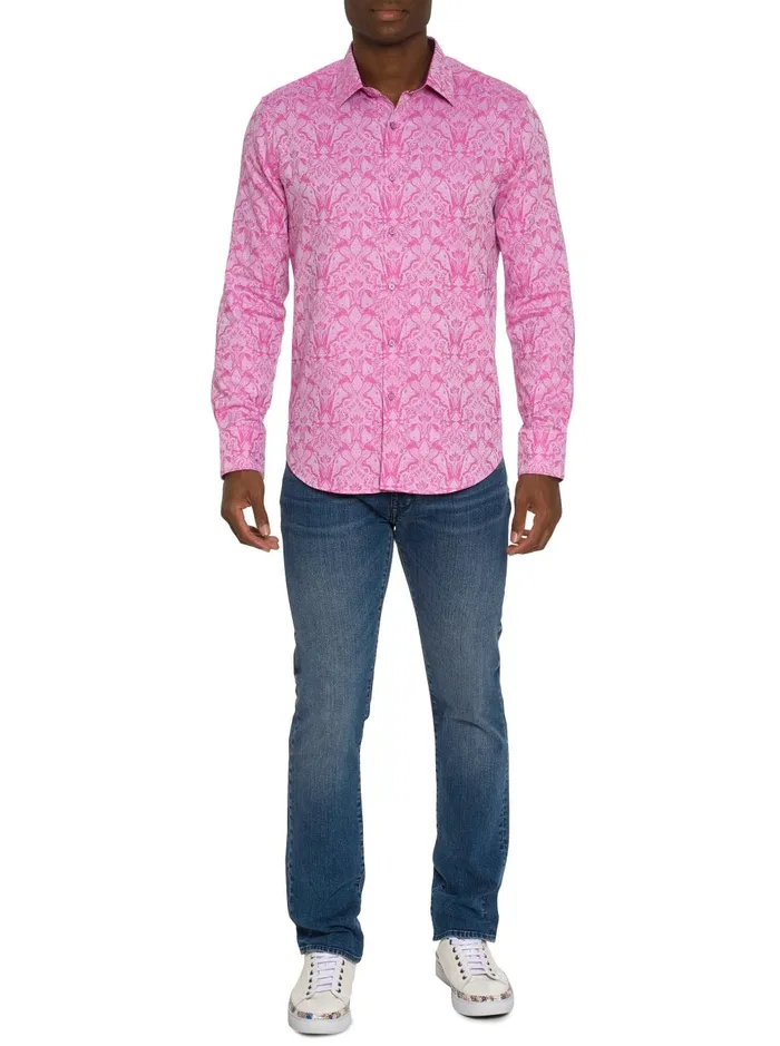 Men Long Sleeve Button Down Shirts Robert Graham HIGHLAND LONG SLEEVE BUTTON DOWN SHIRT Mint