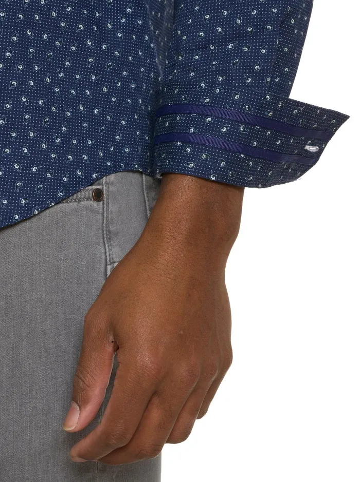 Men Long Sleeve Button Down Shirts Robert Graham JILANI LONG SLEEVE BUTTON DOWN SHIRT Navy
