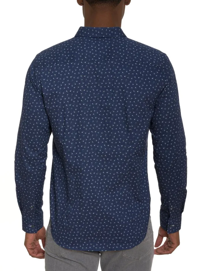 Men Long Sleeve Button Down Shirts Robert Graham JILANI LONG SLEEVE BUTTON DOWN SHIRT Navy