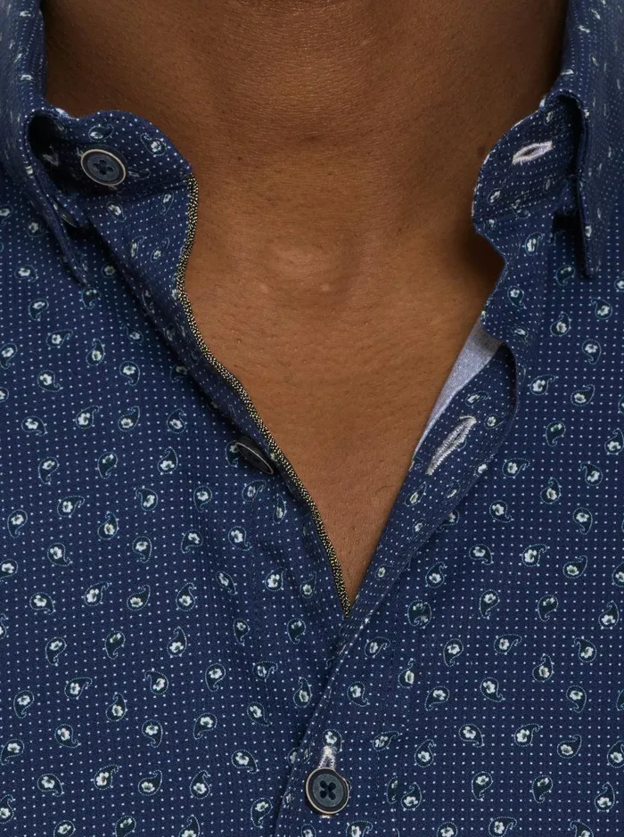 Men Long Sleeve Button Down Shirts Robert Graham JILANI LONG SLEEVE BUTTON DOWN SHIRT Navy