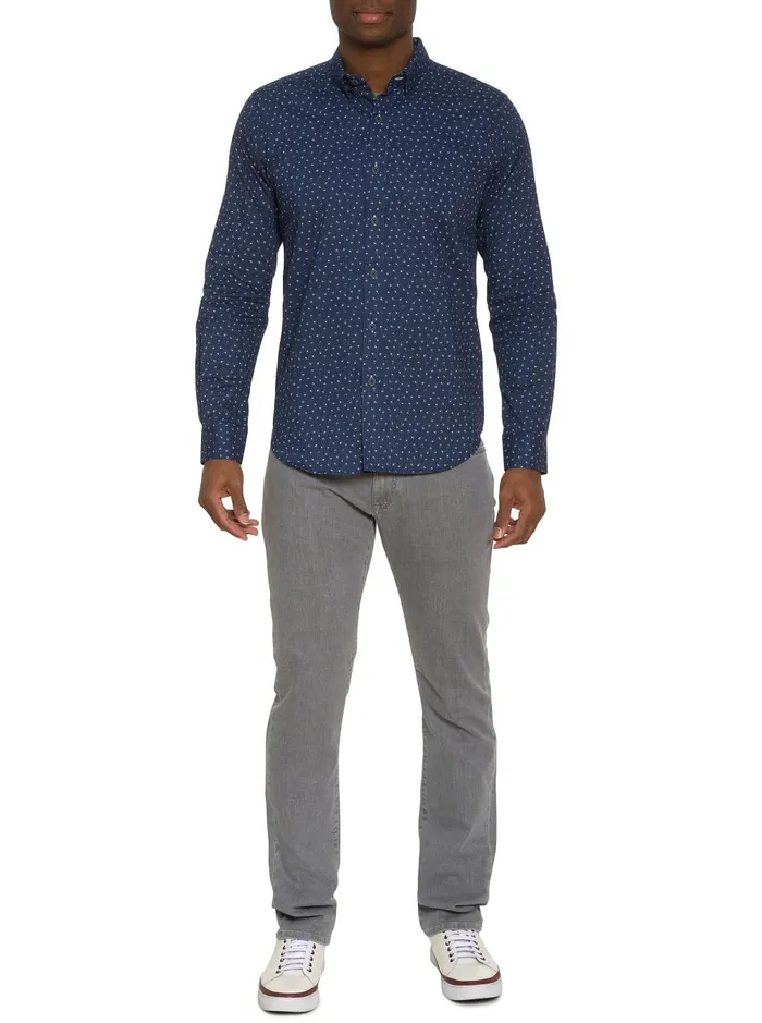 Men Long Sleeve Button Down Shirts Robert Graham JILANI LONG SLEEVE BUTTON DOWN SHIRT Navy