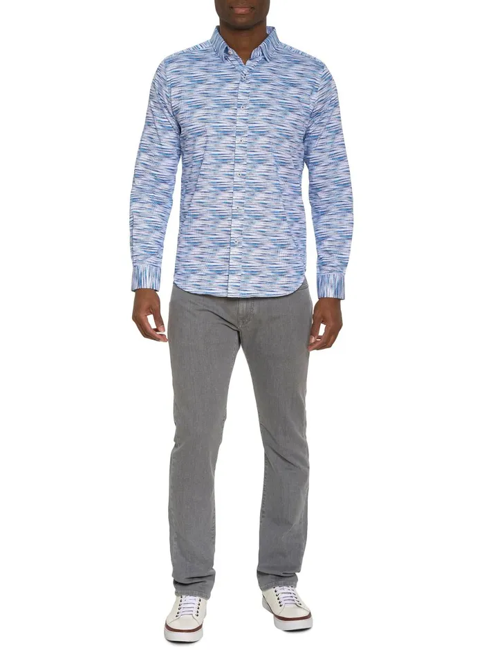 Men Long Sleeve Button Down Shirts Robert Graham MORETTI LONG SLEEVE BUTTON DOWN SHIRT Blue