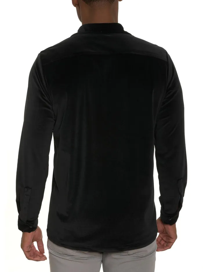 Men Long Sleeve Button Down Shirts Robert Graham PATORNO BUTTON FRONT SHIRT JACKET Black