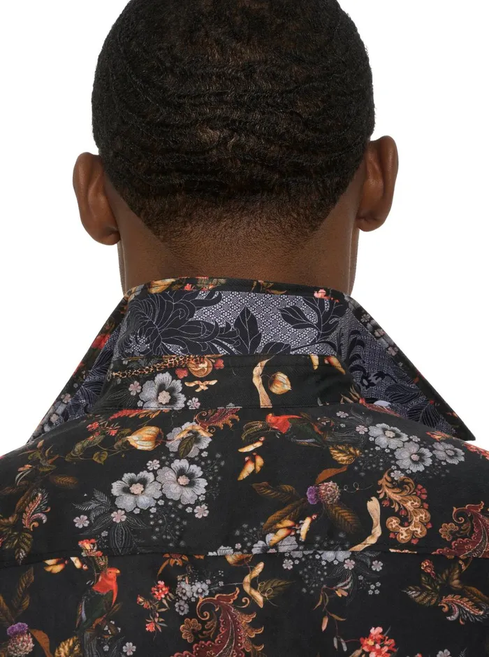Men Long Sleeve Button Down Shirts Robert Graham THE LEO LONG SLEEVE BUTTON DOWN SHIRT Black