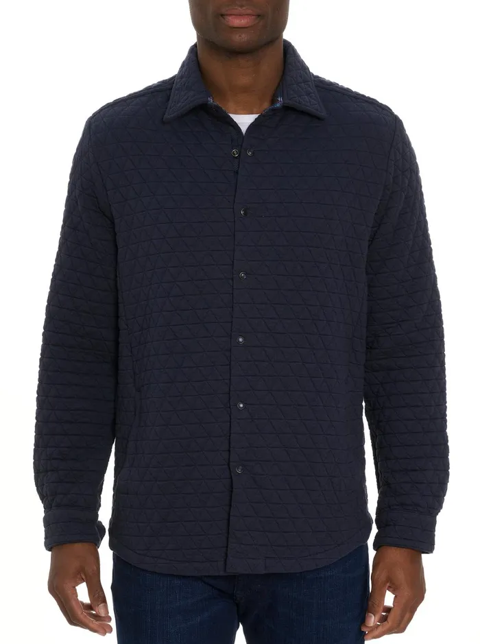 Men Long Sleeve Button Down Shirts Robert Graham TULANO LONG SLEEVE KNIT Navy