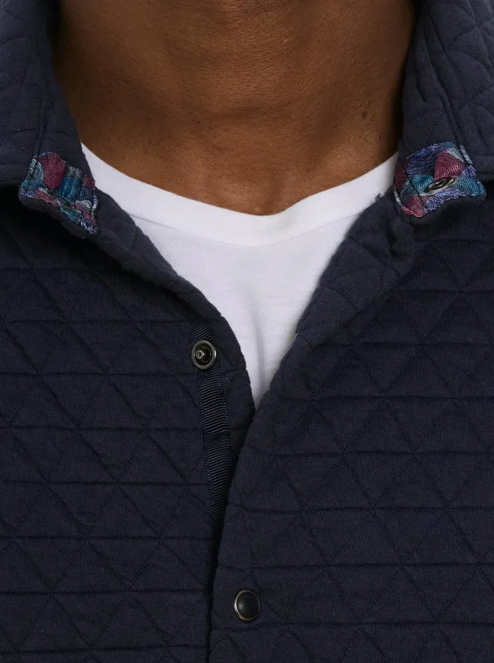 Men Long Sleeve Button Down Shirts Robert Graham TULANO LONG SLEEVE KNIT Navy